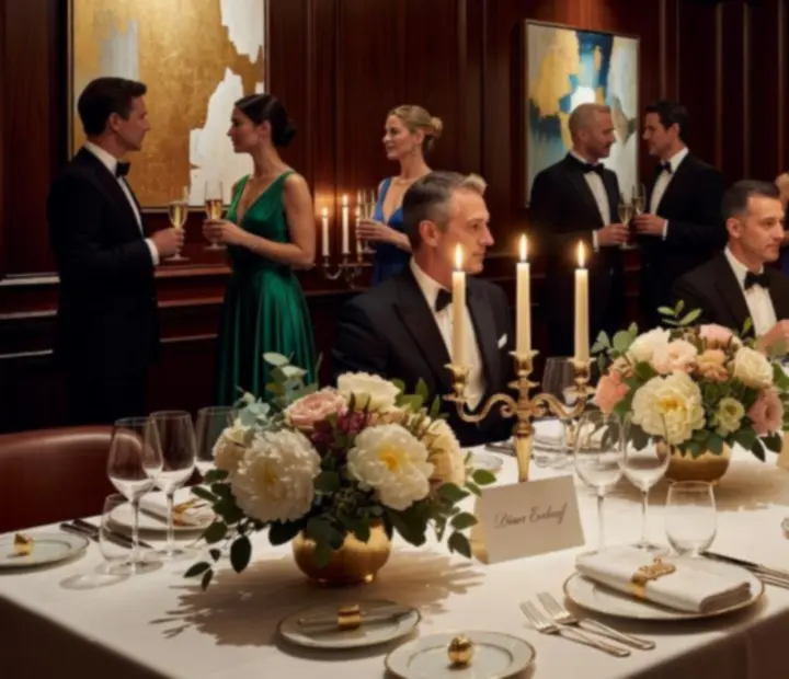 Salon VIP aménagé pour un dîner